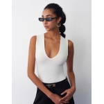 Black Sleeveless Scoop Neck Bodysuit - Image 2