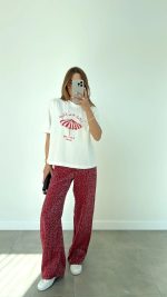 White Graphic Print Oversized T-Shirt