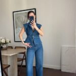 Sleeveless Blue Denim Vest and Jeans Set