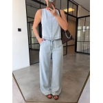 Light Wash Denim Top with Pants Set - Image 4