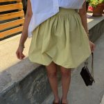 Yellow High Waist Flared Mini Skirt