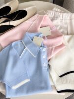 Short Sleeve Knit Polo Shirt - Image 2