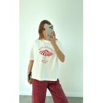 White Graphic Print Oversized T-Shirt - Image 2