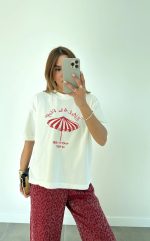 White Graphic Print Oversized T-Shirt - Image 2