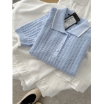 Pastel Knit Short Sleeve Polo Shirts - Image 4