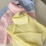 Pastel Knit Short Sleeve Polo Shirts