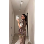Brown Wide Leg Track Pants Set - Image 2