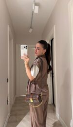 Brown Wide Leg Track Pants Set - Image 2