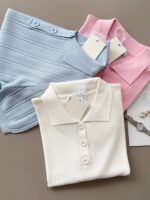 Ribbed Knit Short Sleeve Top (Three Colors)