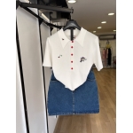 White Embroidered Polo Top - Image 2