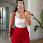 White Lace Trim Tank Body