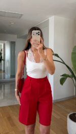 White Lace Trim Tank Body