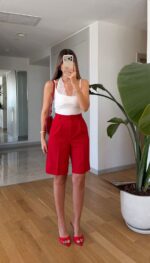 Red Lace Shorts - Image 3