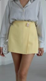 Yellow Skort With Gold Buckle - Image 2