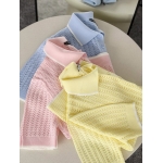 Pastel Knit Short Sleeve Polo Shirts - Image 7