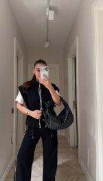 Black Wide Leg Track Pants Set