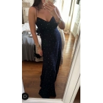 Navy Blue Polka Dot Maxi Dress - Image 2