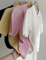 Short Sleeve Knit Polo Shirt Assorted Colors - Image 2