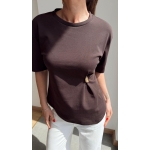 Brown T-Shirt With Pin Detail - Image 2