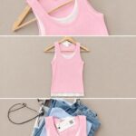 Pink Ribbed Cotton Tank Top