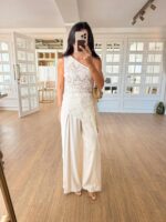 White One Shoulder Lace Top - Image 3