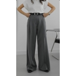 Grey Wide Leg Pants - Image 2