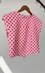 Pink Polka Dot Sleeveless Top - Image 2