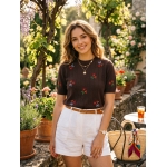 Floral Embroidered Knit Top (4 colors) - Image 2