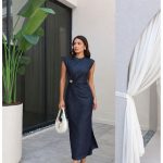 Sleeveless Dark Denim Maxi Dress