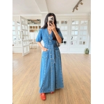 Button Front Denim Maxi Dress - Image 4