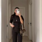 Brown Short Sleeve Top and Pants Set