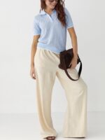 Pastel Knit Short Sleeve Polo Shirts - Image 6
