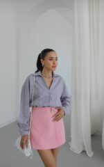 Blue and Pink Striped Button-Up Shirt - Image 2