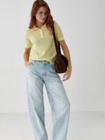Pastel Knit Short Sleeve Polo Shirts - Image 5