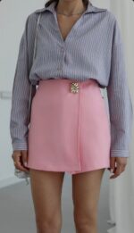 Pink Skort With Gold Buckle - Image 2