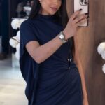 Navy Blue Draped Mini Dress