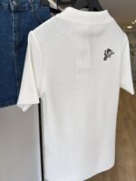 White Embroidered Polo Top - Image 4