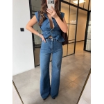 Sleeveless Blue Denim Vest and Jeans Set - Image 5