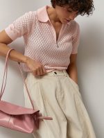 Diamond Pattern Zip Collar Knit Top ( 4 colors) - Image 8