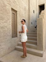 White Crochet Lace Two Piece Short Set - Image 3
