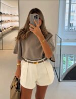 White High Waist Shorts - Image 2