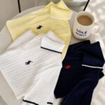 Cable Knit Short Sleeve Polo Shirts