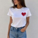 White Future Heart Graphic T-Shirt