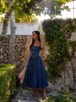 Women's Strapless Denim Maxi Dress - Image 2