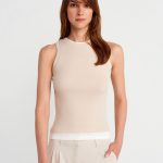Beige Sleeveless Tank Top