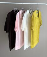 Textured Knit Polo Collar Sweater - Image 2
