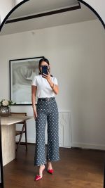 Black Polka Dot Wide Leg Pants