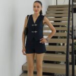 Navy Sleeveless Vest and Shorts Set
