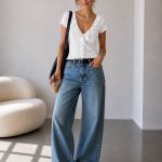 White Ruffle V-Neck Short Sleeve Top