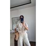 Cream Embroidered Two Piece Set - Image 5